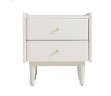 Quinn White Solid Wood Bedside Table