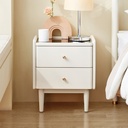 Quinn White Solid Wood Bedside Table