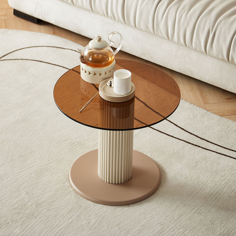 Albrecht Brown Glass Center Table