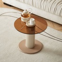 Albrecht Brown Glass Center Table