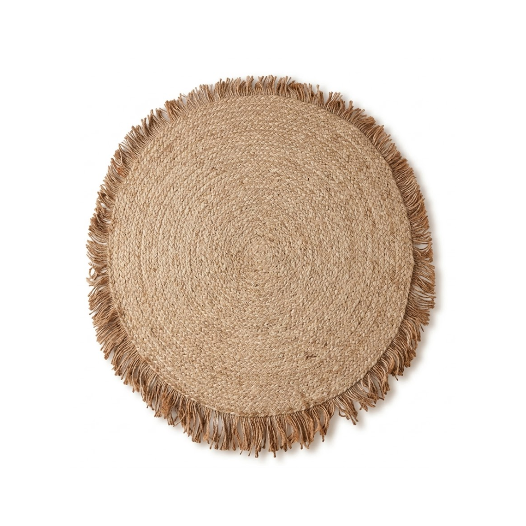 Hand-Woven Brown Tassel Rug
