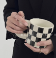 Checkerboard White Mug