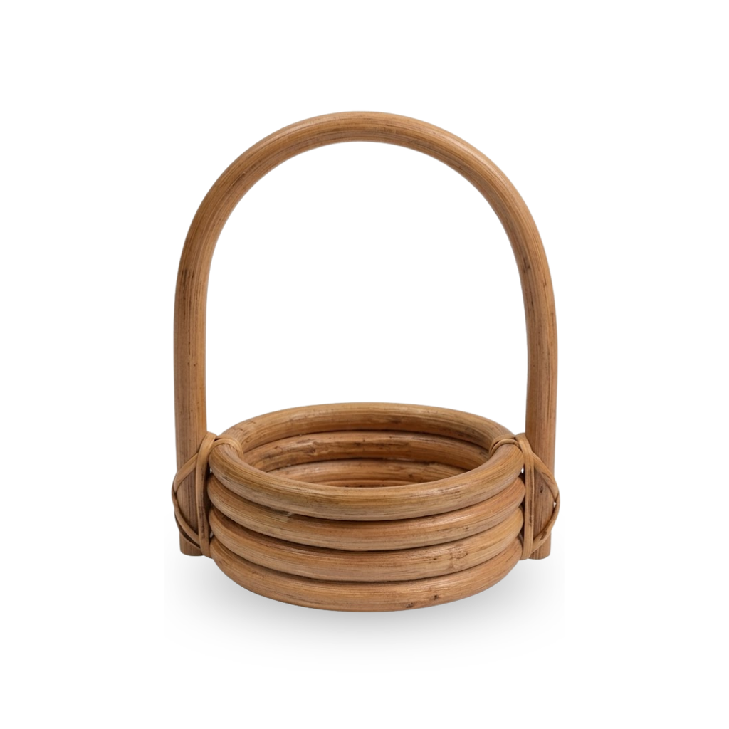 Woven Natural Wood Hand Basket