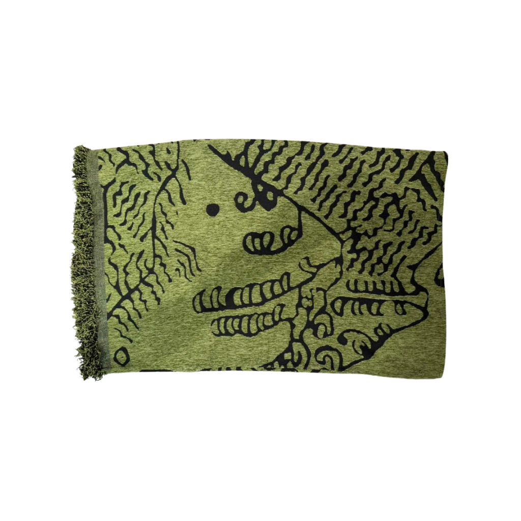 Tiger Pattern Green Scarf