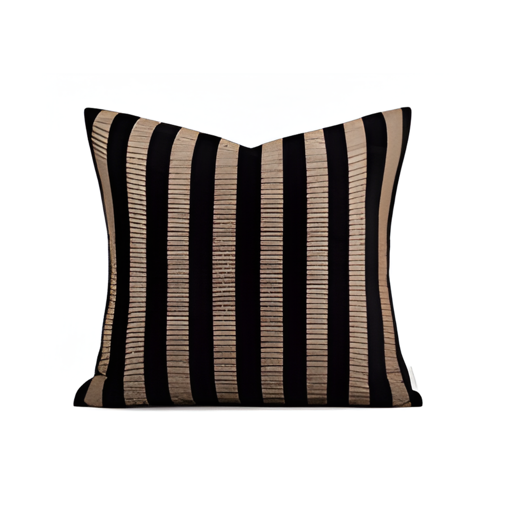Black And Brown Striped Pillow