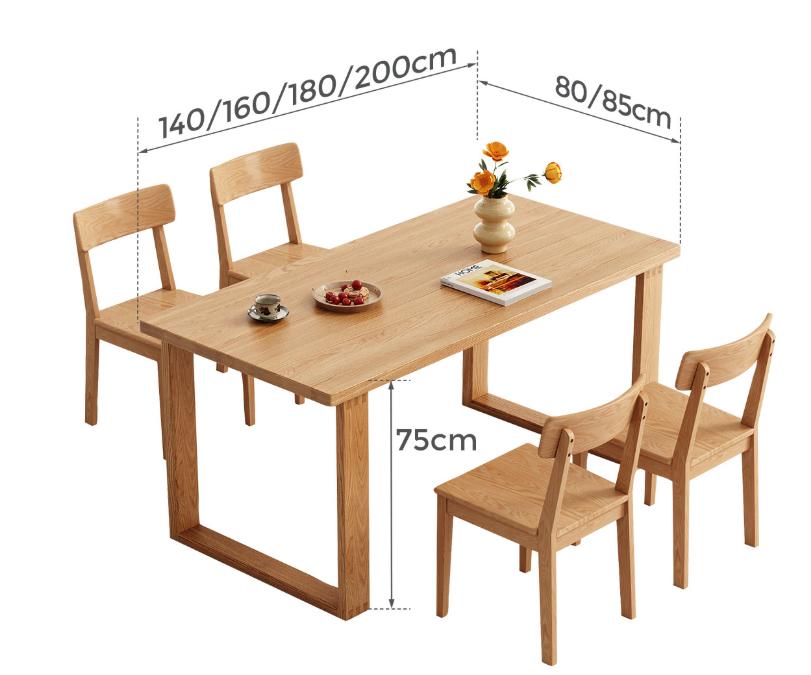 Sorelia Red Oak Dining Table Set