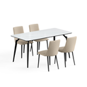 Stacey White Sintered Stone Dining Table Set