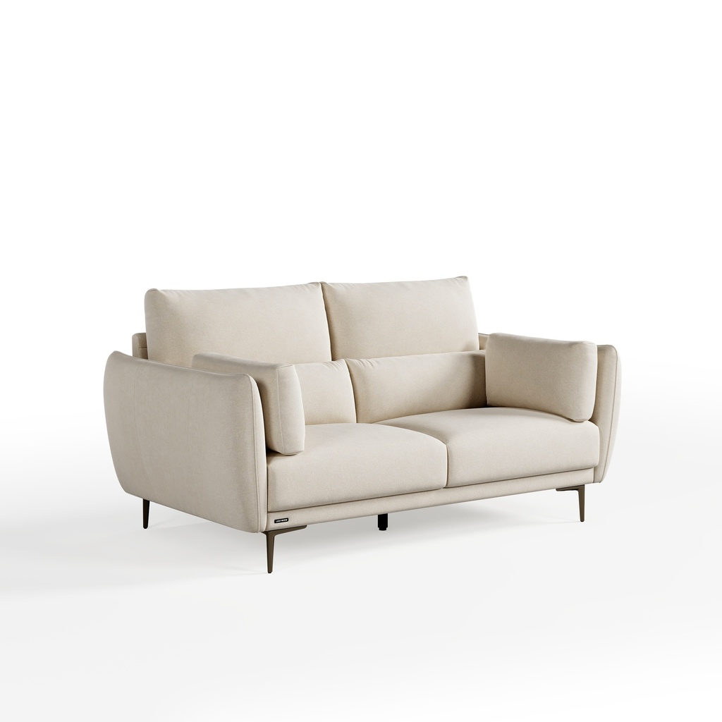 Steven White Scratch-Resistant Fabric 3-Seater Sofa