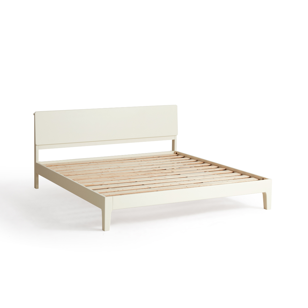 Pure White Solid Wood Bed 