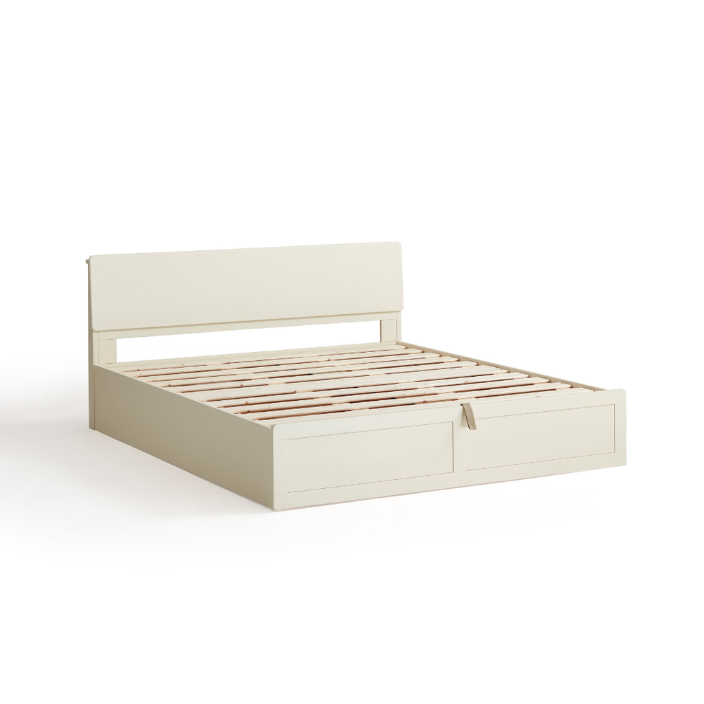 Nolaris White Solid Wood Bed 