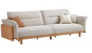 Naevora Cream Linen Solid Sofa 
