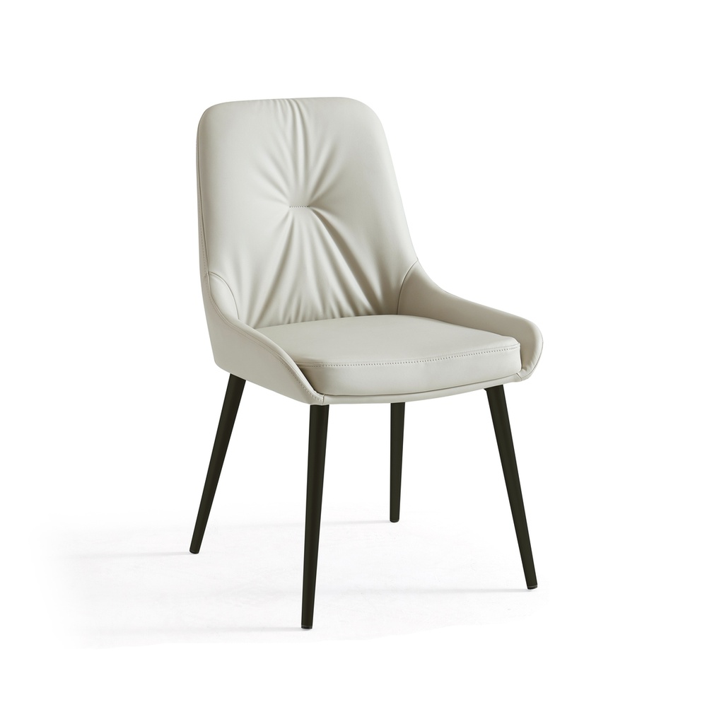 Pandora White Pet-Friendly Leather Dining Chair (2 pcs)