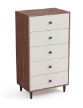 Quentin Walnut Melamine 5-Drawer Cabinet