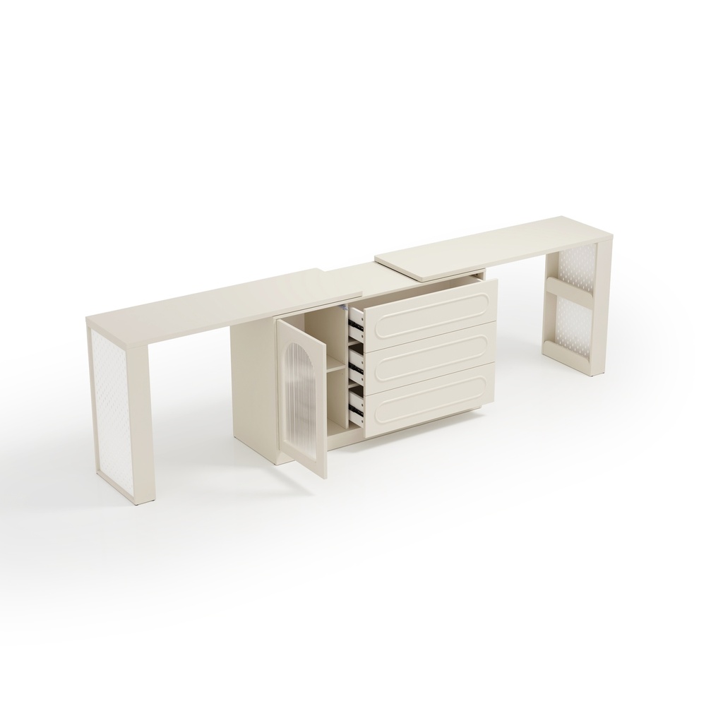 Daren White Melamine Dressing Table Set