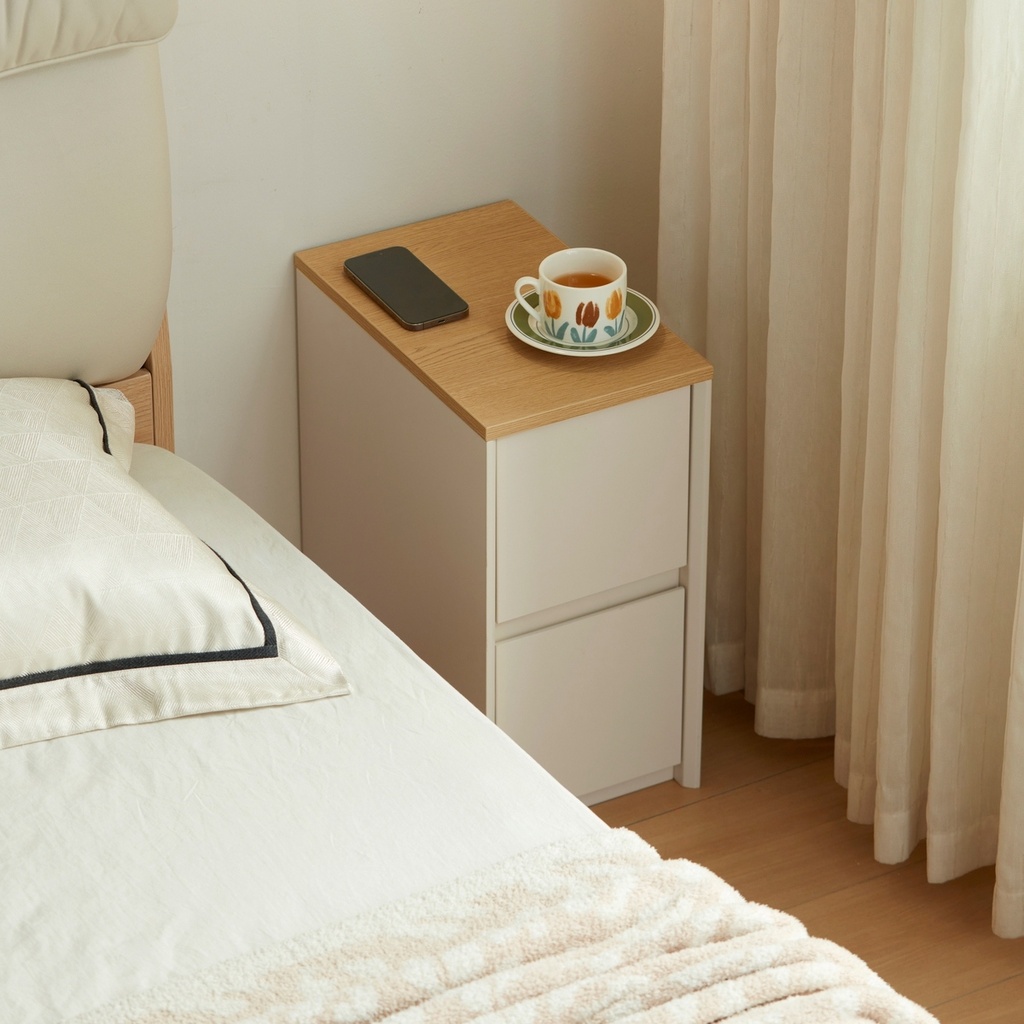 Quindell White Melamine Side Table