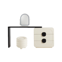 Norelie Cream Melamine Dressing Table Set 