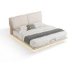  Beige Genuine Leather Bed  