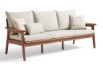 Evha Walnut White Fabric Sofa