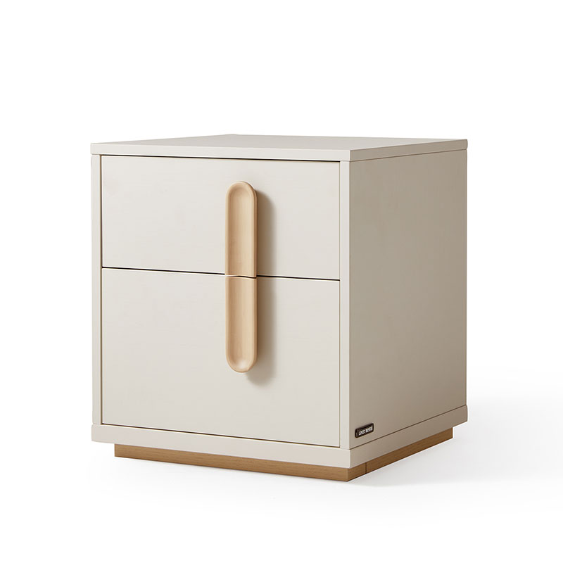 Omar Light Gray Wood Melamine Bedside Table 