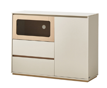 Peter Light Gray Melamine Side Cabinet 