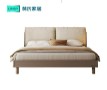 Sashna Soft Fabric Padded Solid Wood Bed