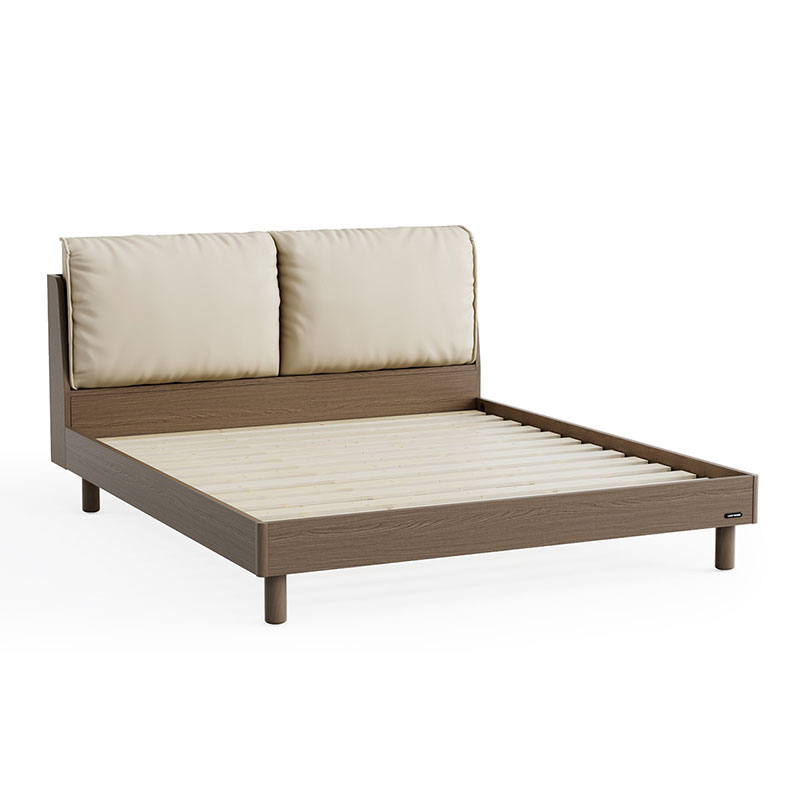 Sashna Soft Fabric Padded Solid Wood Bed