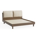 Sashna Soft Fabric Padded Solid Wood Bed