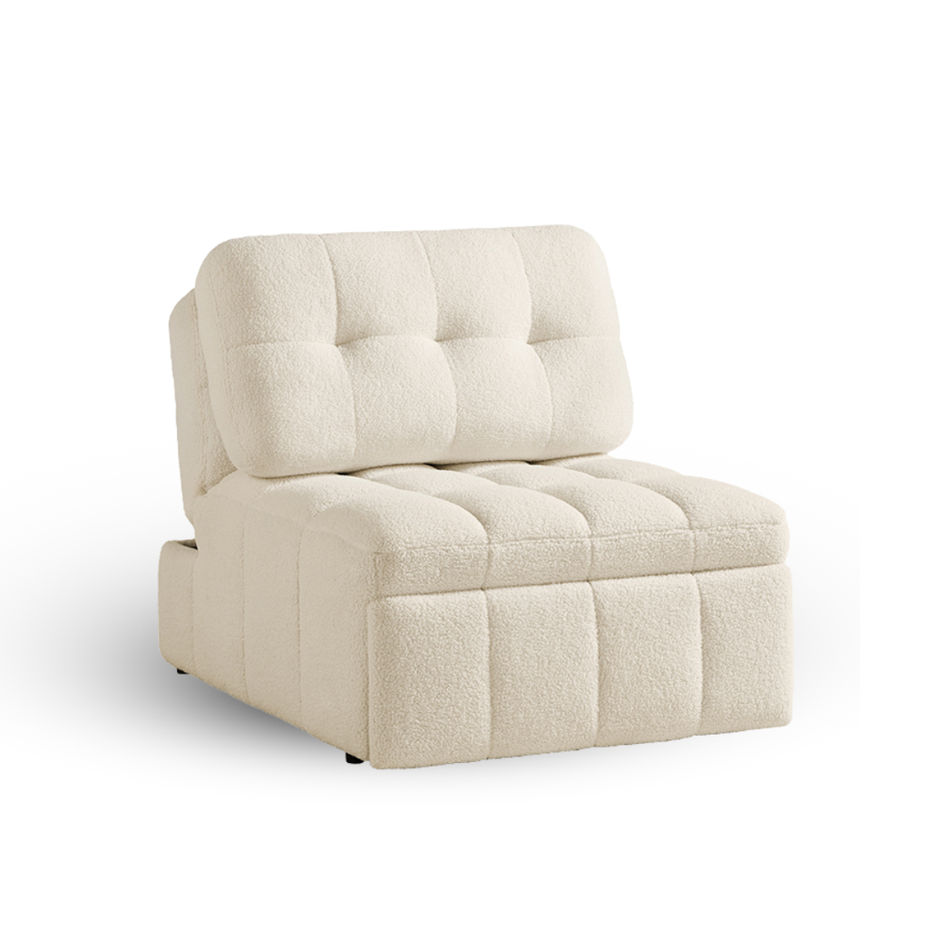 Dixon White Teddy Fabric Sofa Bed