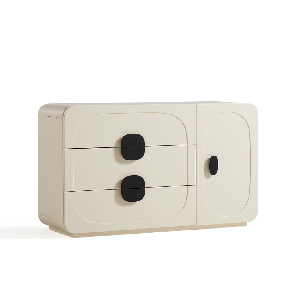 Norelie Cream Melamine Side Cabinet 
