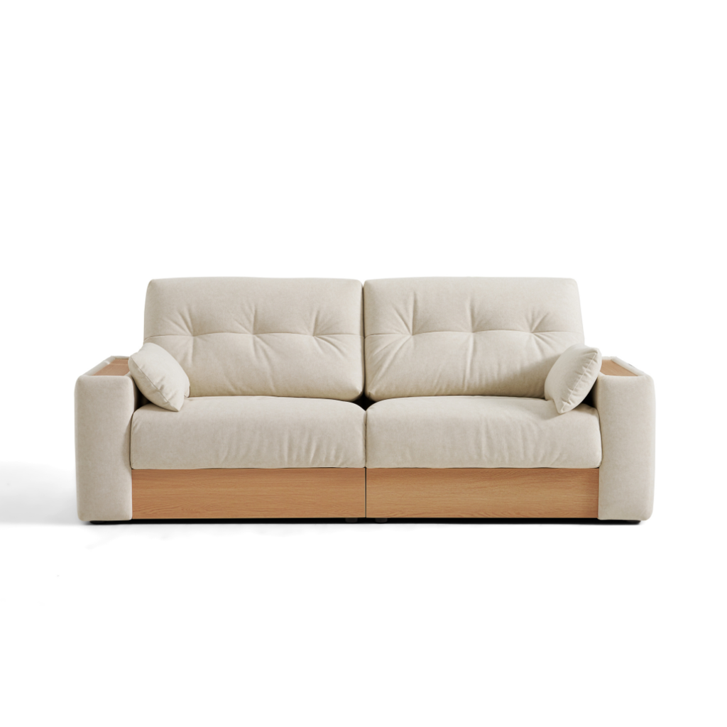 Nerisse White Fabric Sofa