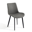 Merlot Dark Gray Faux Leather Dining Chair (2 pcs)