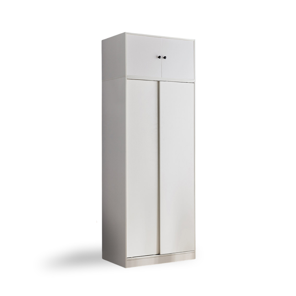 Marthy White Melamine Wardrobe Cabinet 