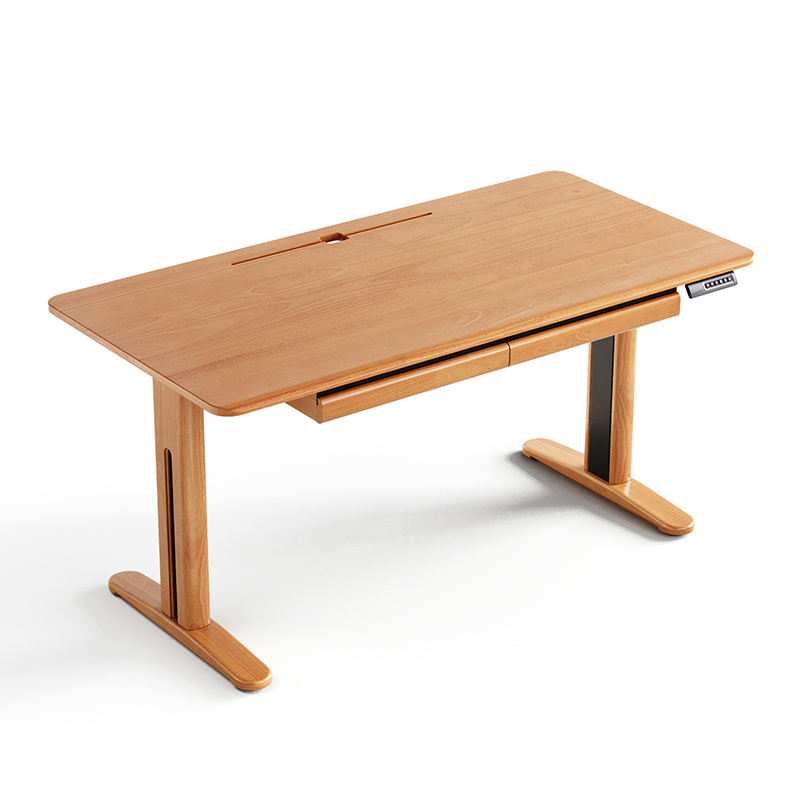 Parker Solid Wood Electric Height-Adjustable Table with Drawers
