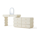 Maisie White Dressing Table with Makeup Mirror
