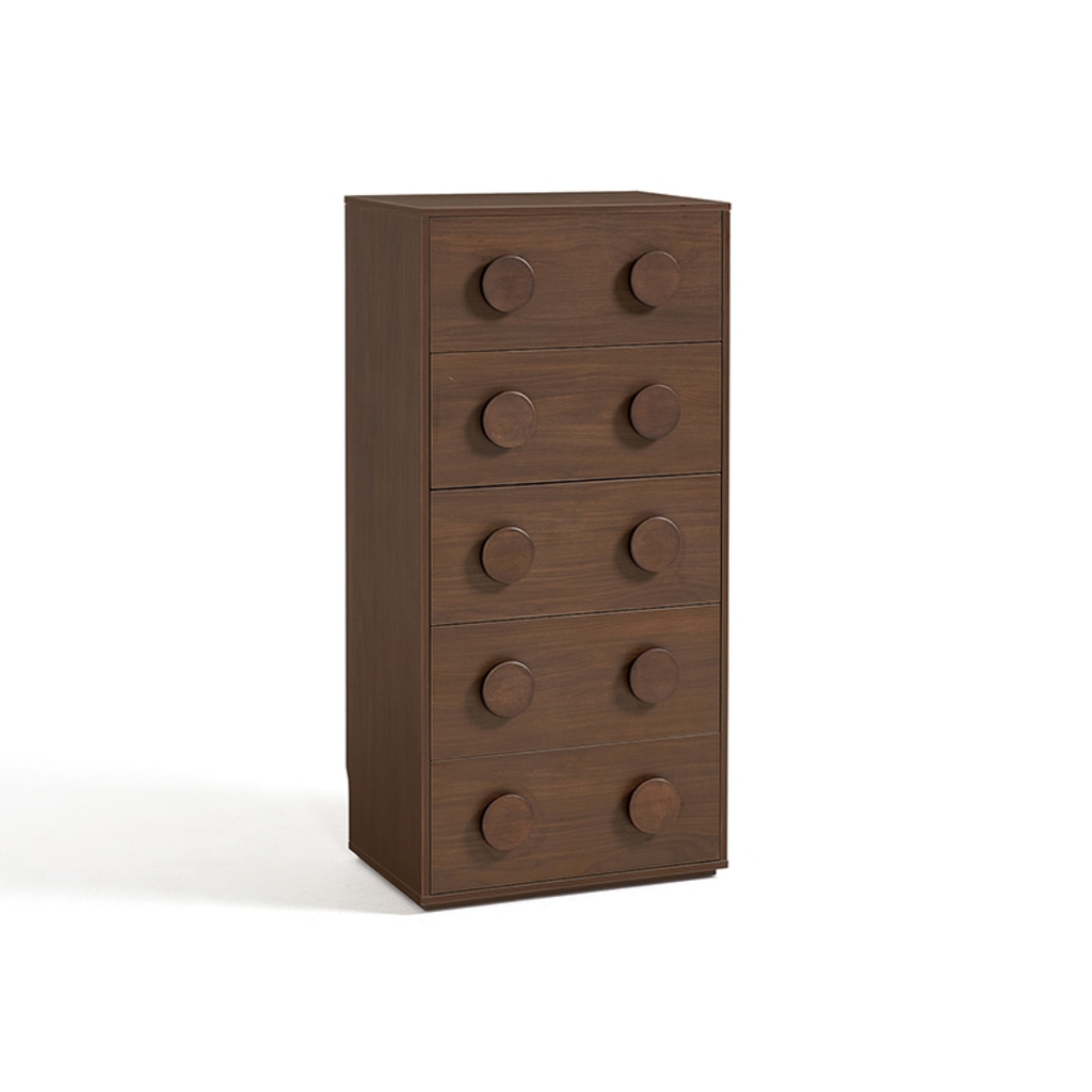 Milan Walnut 5-Drawer Cabinet 