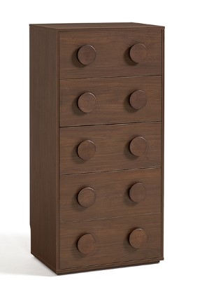 Milan Walnut 5-Drawer Cabinet 