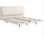  White Genuine Leather Bed 