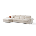 Terrell White Fabric L-Shaped Sofa