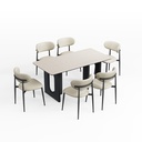 William Black and White Dining Table Set