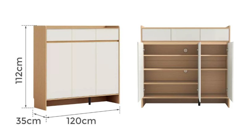 Jordy 1.2m Wood Shoe Cabinet