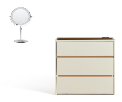 Brianna White Vanity Dresser with Mirror 
