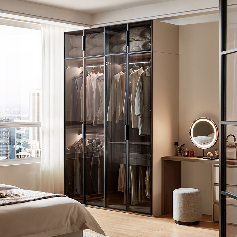 Festy 4-Door Aluminum Framer Wardrobe 