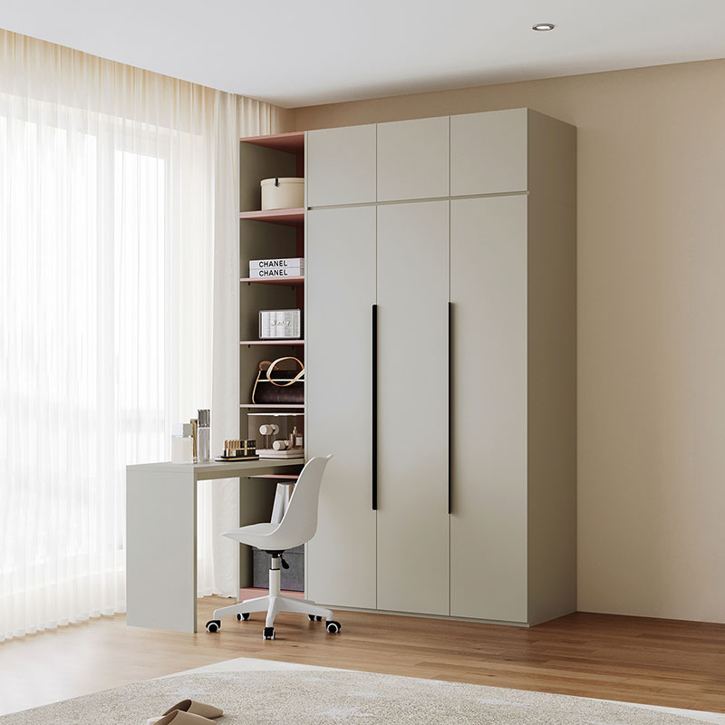 Fidelia 3-Door Wardrobe Set with Desk
