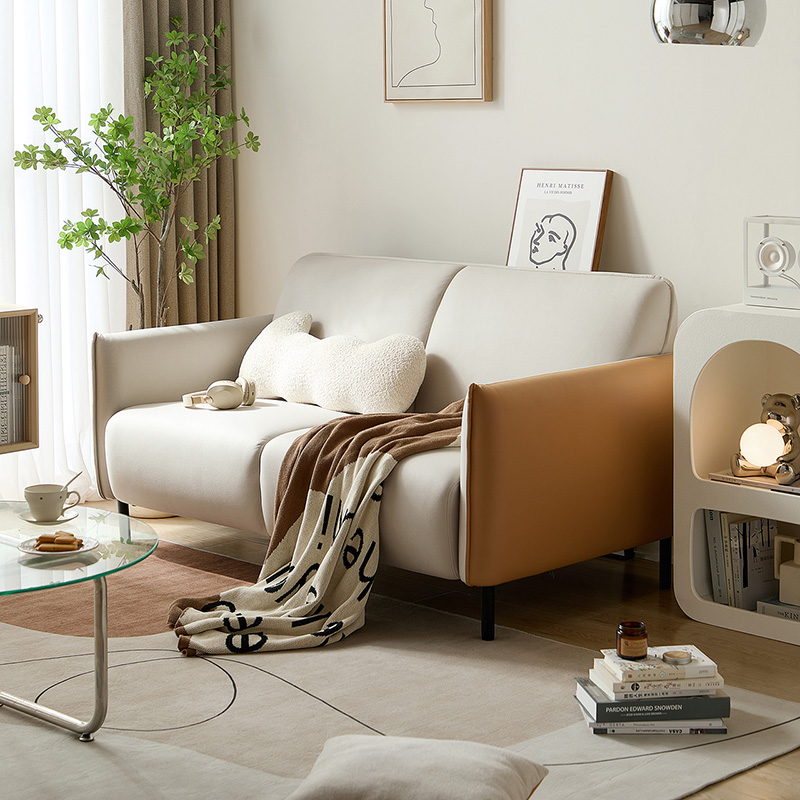 Jayra 2-Seater Leather Fabric Sofa 