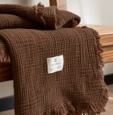 [LSG0120CS054D001] Four-Layer Gauze Brown Blanket 
