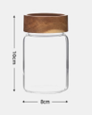 [LSG0127CF016B001] Glass Storage Bottle W/ Wooden Lid  