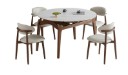 [LSC25ZH067508] Nivora White Solid Wood Extendable Dining Table Set
