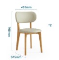[LSC24YZ018423] Sienna Solid Wood Dining Chair (2 pcs) 