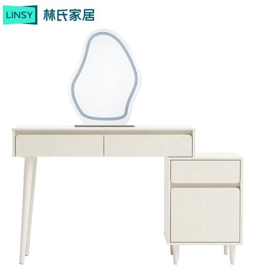 [LS02ZHMI2C033] Miley White Dresser and Mirror 